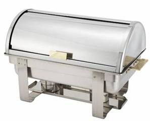 Thunder Group SLRCF0171G 8 Quart Chafer Roll Top Stainless Steel Mirror Finish