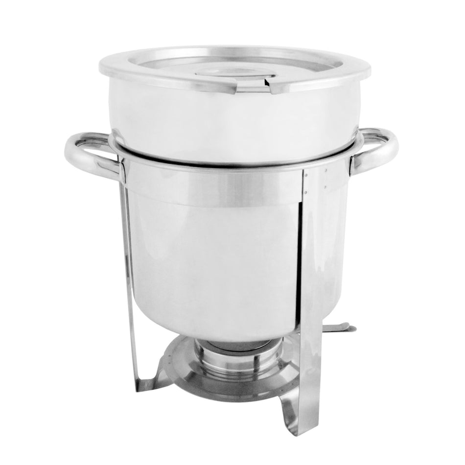 Thunder Group SLRCF8307 7 Quart Round Chafer Lift-off Lid Stainless Steel with Mirror Finish