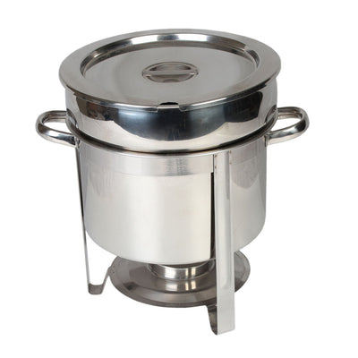Thunder Group SLRCF8311 11 Quart Round Marmite Chafer with Lift-off Lid Stainless Steel