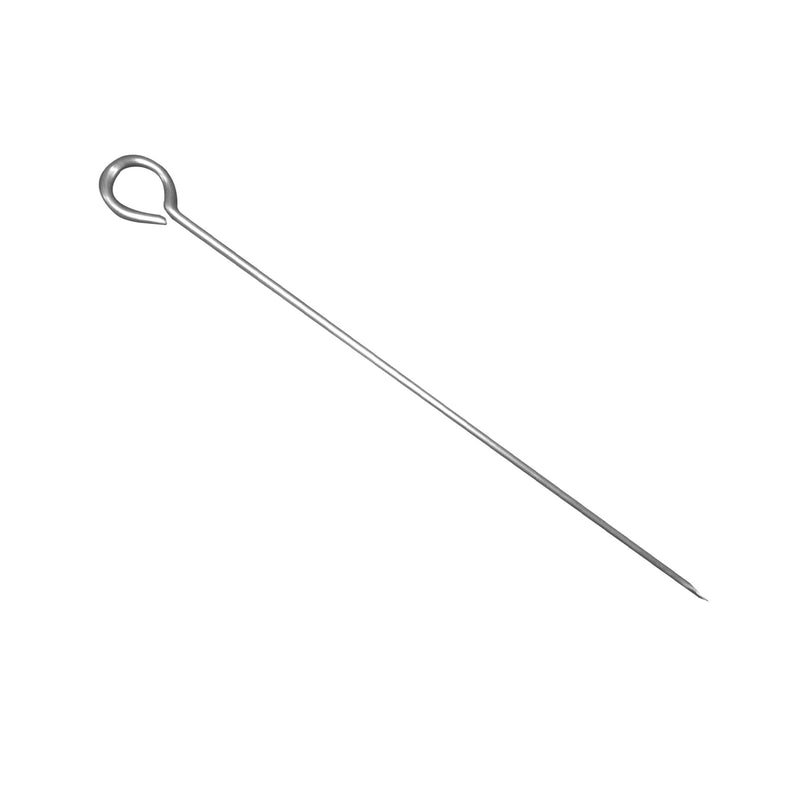 Thunder Group SLRK008 8 Inch Skewer Round Looped Handle Pointed End Stainless Steel