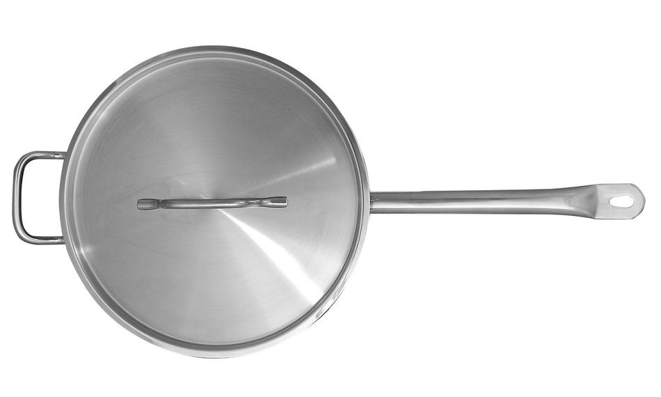 5 qt, 12-3/8" Diameter x 3" Height, 10-5/8" Welded Hollow Handle and 2-1/8" Helper Handle, SautÃ© Pan with Lid, Stainless Steel , NSF
