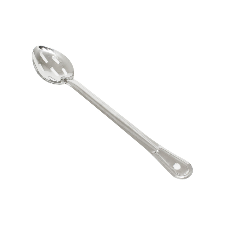 4-1/8" x 2-5/8", 10-3/4" Handle, Slotted Basting Spoon with 1-1/2" x 1/2" Hanging Slot, Stainless Steel, 1.2 mm Thickness, Slot Sizes:  1" x 1/4", 7/8" x 1/4" & 2/3" x 1/4", Heavy-Duty