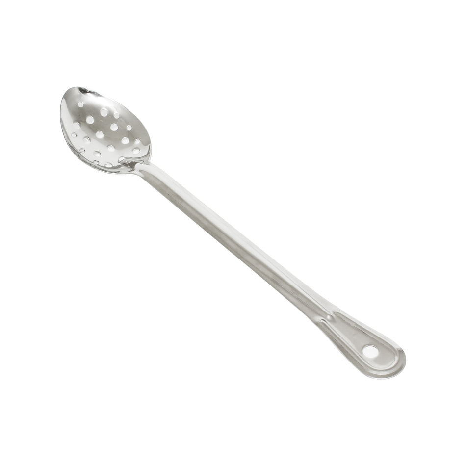 4-1/8" x 2-5/8", 10-3/4" Handle, Perforated Basting Spoon with 1-1/2" x 1/2" Hanging Slot, Stainless Steel, 1.2 mm Thickness, Perforated Hole Sizes:  1/4" Diameter x 1/8" Diameter, Heavy-Duty