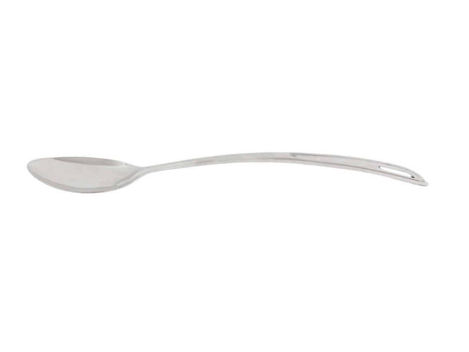 4" x 2-3/4", 10-1/2" Handle, Solid Curved Basting Spoon with 1-1/2" x 1/2" Hanging Slot, Stainless Steel, 18 Gauge, 1.2 mm Thickness, Heavy-Duty