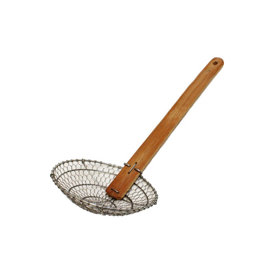 Thunder Group SLSKR006GV 6 Inch Diameter Round Skimmer Galvanized Steel with Bamboo Handle