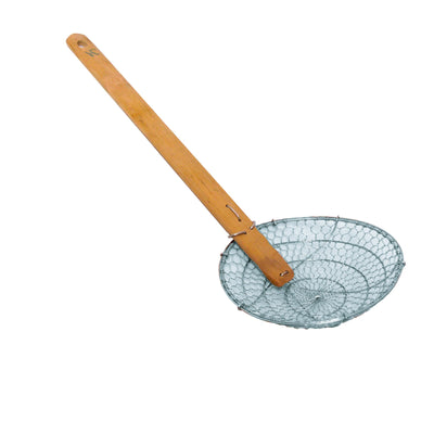 Thunder Group SLSKR010 10 Inch Diameter Skimmer with Bamboo Handle Stainless Steel