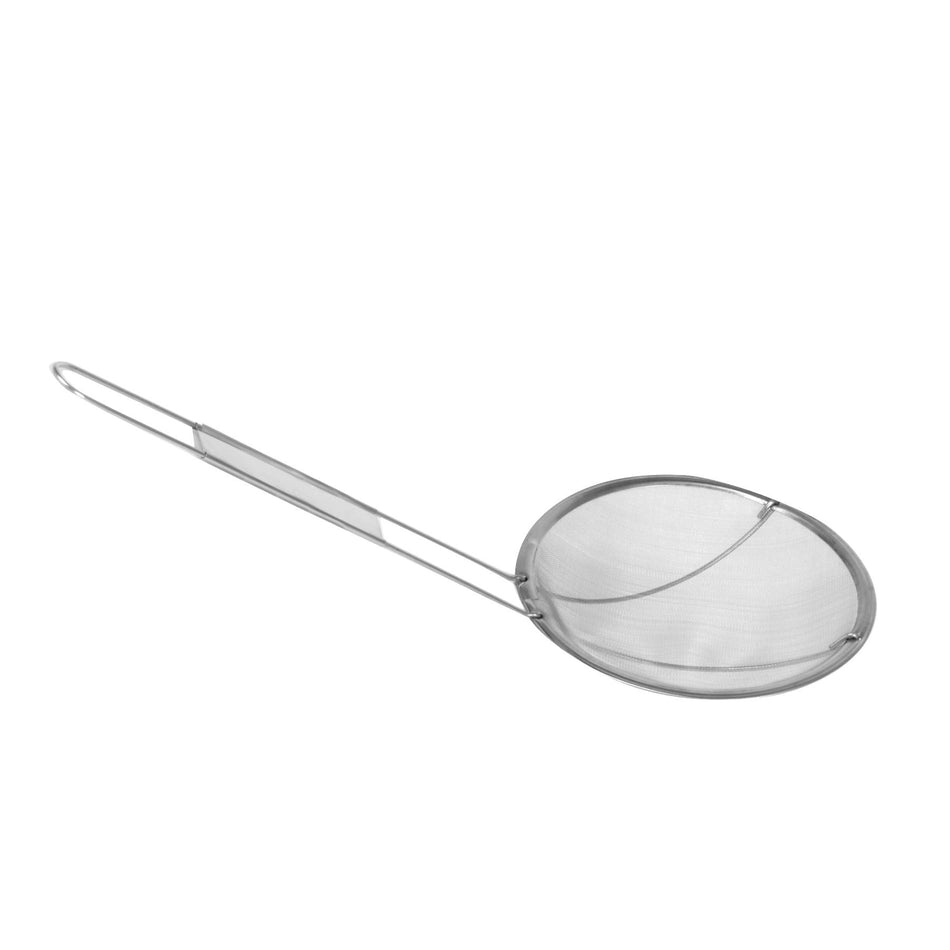 5-1/2" Diameter, 13-1/2" Handle Length, Round Fine Mesh Skimmer, Stainless Steel, Easy to Clean