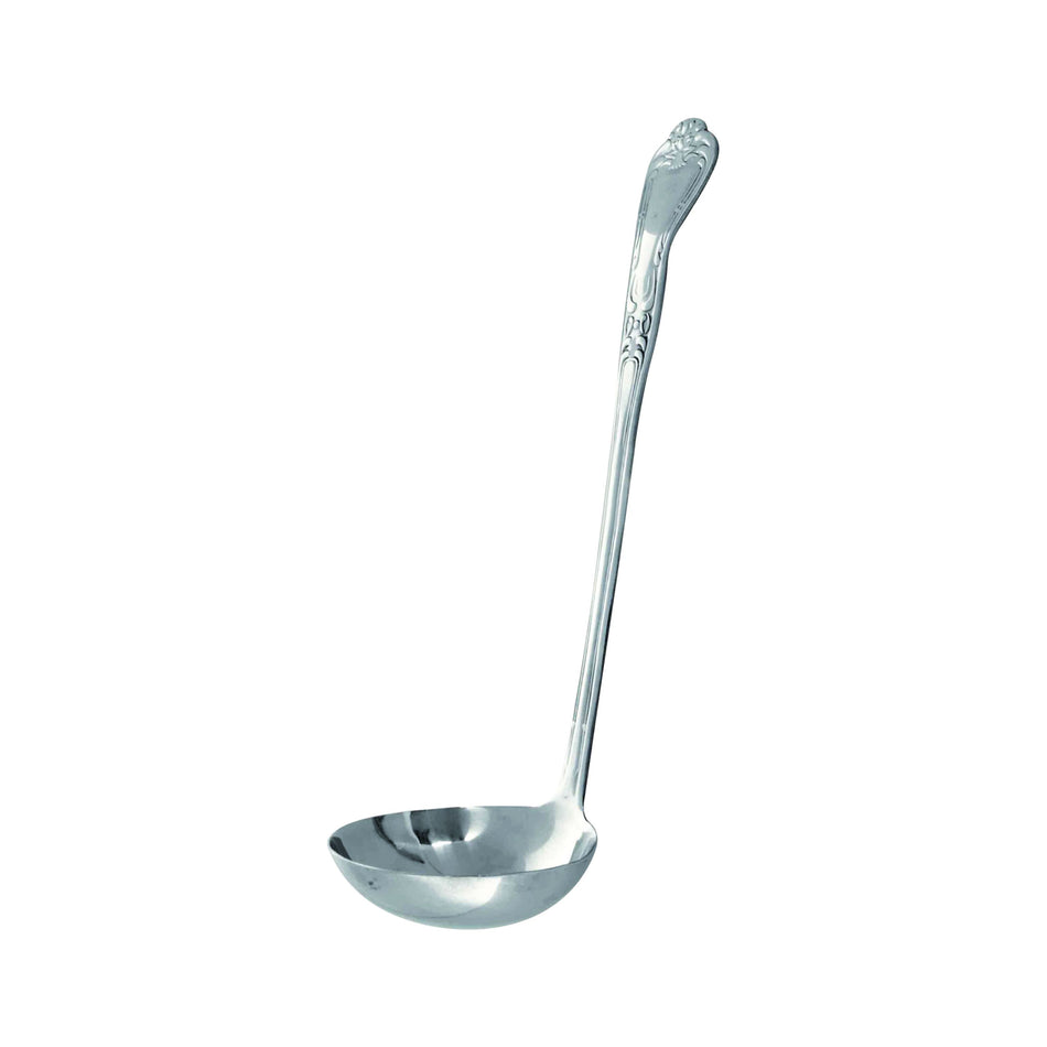 4 oz, 3-1/2" Diameter x 1-1/8" Height, Sunflower Pattern Gravy Ladle with 9-1/4" x 1-3/8" Handle, Stainless Steel, Easy to Clean
