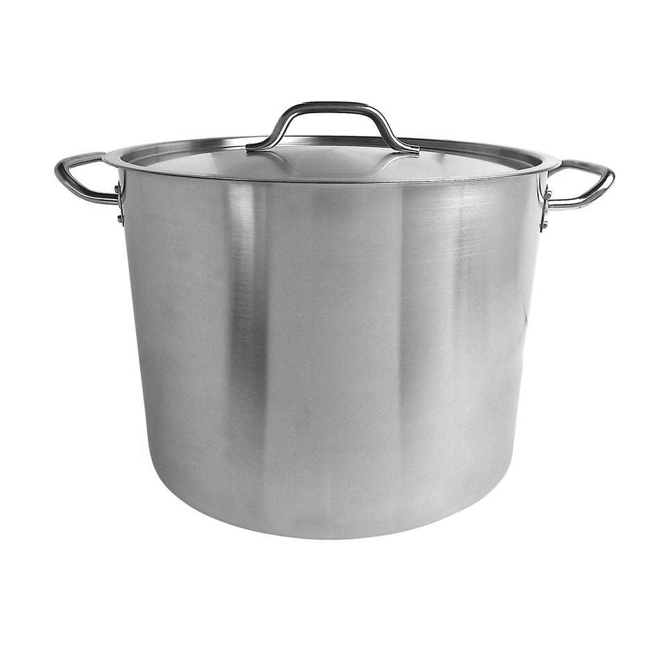 Thunder Group SLSPS4032 32 Quart Stock Pot with Lid Stainless Steel Heavy-Duty