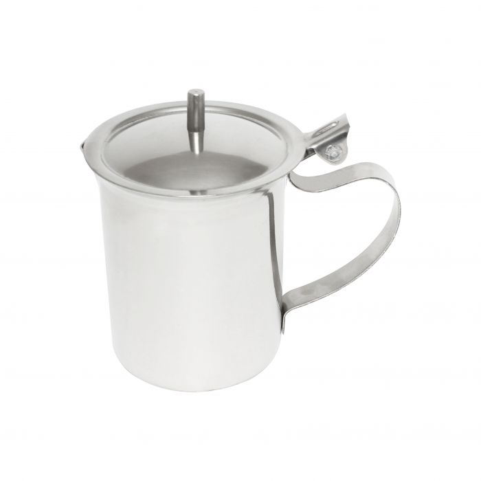 10 oz, 2-1/2" Diameter Base x 4-1/5" Height, 3-1/8" Length x 1/2" Width Handle, Economy Server, Stainless Steel, Mirror Finish, 1-1/2" hand grip space