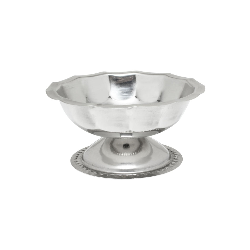 5 oz, 4-1/2" Diameter x 1-5/8" Height, Sherbet Dish, Footed, Stainless Steel, Mirror Finished