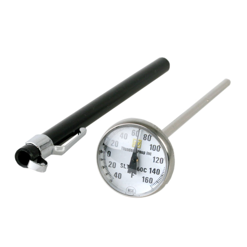 Thunder Group SLTH160C 1-1/8 Inch Dial Pocket Thermometer with Clip Stainless Steel