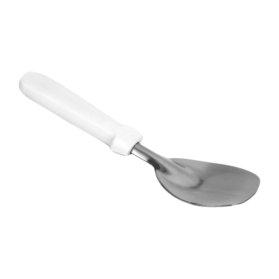 10" x 3" x 7/8", Ice Cream Spade, White Color, One-Piece Stainless Steel Blade with Plastic Handle