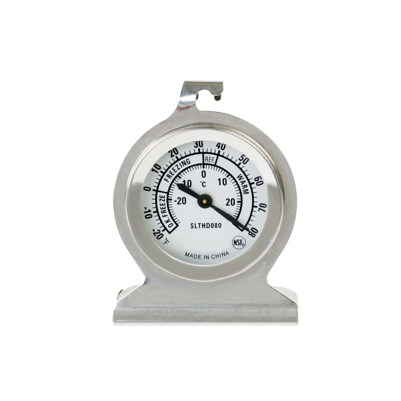Thunder Group SLTHD080 Dial Display Refrigerator Freezer Thermometer Stainless Steel with Hangs or Stands