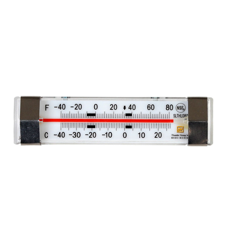 Thunder Group SLTHL080 Dual Scale Tube Thermometer Stainless Steel -40 to 80 F