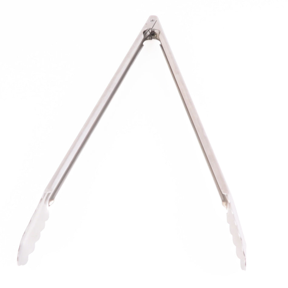 16" x 1-1/4" x 1-3/8", Flat Spring Utility Tong with Locking Ring, Stainless Steel
