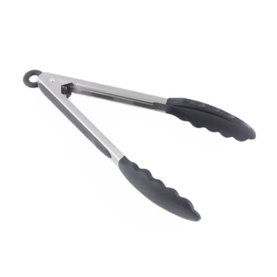 Thunder Group SLTHUT610 9 Inch Length Utility Tongs with Locking Clip Silicone Tips Stainless Steel