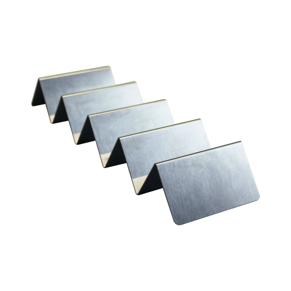 13-7/8" x 4" x 2", 4-5 Compartment Taco Holder (Slot size:  2-3/4" x 2" x 1-4/9"), Stainless Steel 18/0