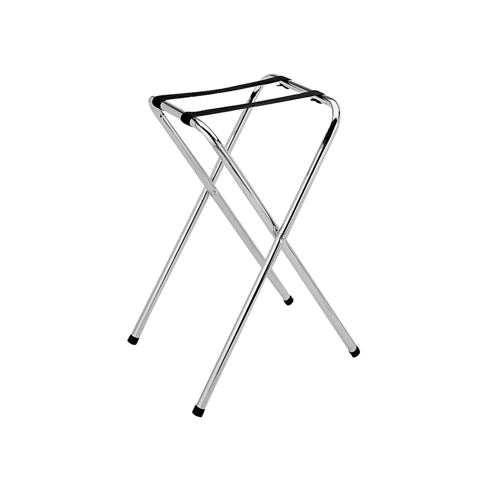 19" x 16-1/2" x 30-1/2", Folding Chrome Plated Tray Stand, Chrome Plated Iron