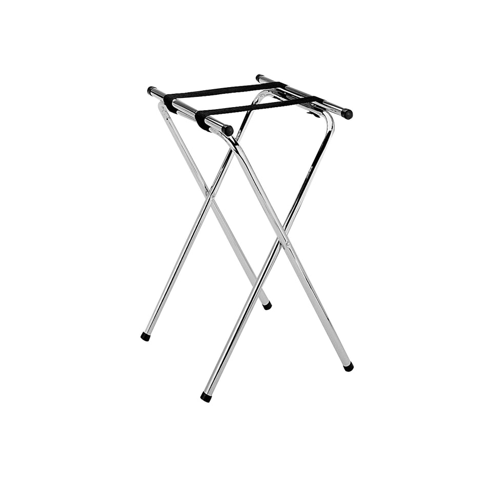 19" x 17-1/8" x 31-1/2", Double Bar Chrome Plated Tray Stand, Chrome Plated Iron