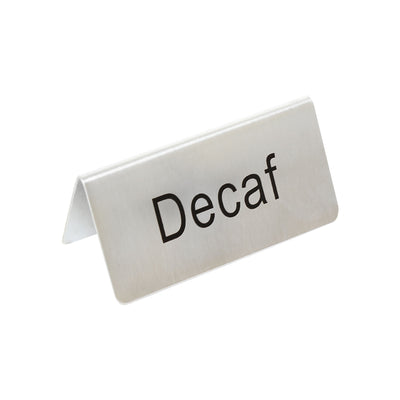 Thunder Group SLTS3153 3 Inch Printed Table Tent Sign Decaf Stainless Steel