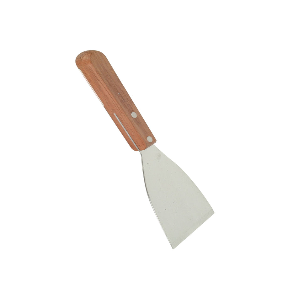 8-3/4" x 3-1/4" x 1/2", Blade Size:  4" x 3", Scraper, Stainless Steel Blade with Wooden Handle
