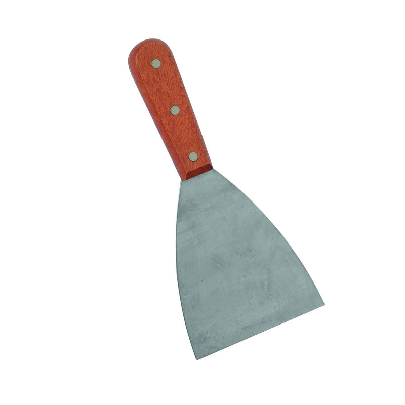 Thunder Group SLTWBS004 4 Inch Blade Pan Scraper Wood Handle Stainless Steel