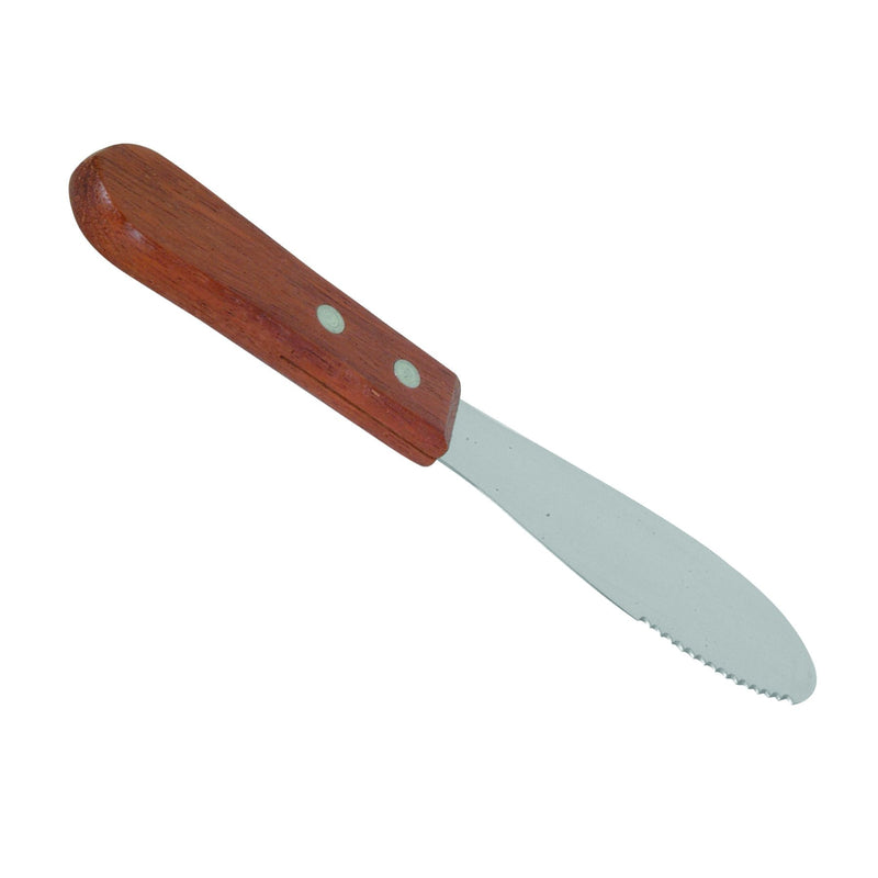 Thunder Group SLTWBS007 7-7/8 Inch Overall Wood Handle Sandwich Spreader Stainless Steel with Serrated Blade
