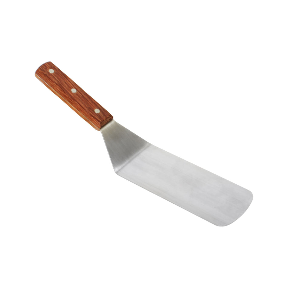 6-1/2" x 2-7/8" x 12-1/2", Round Blade Turner, Stainless Steel with Wooden Handle