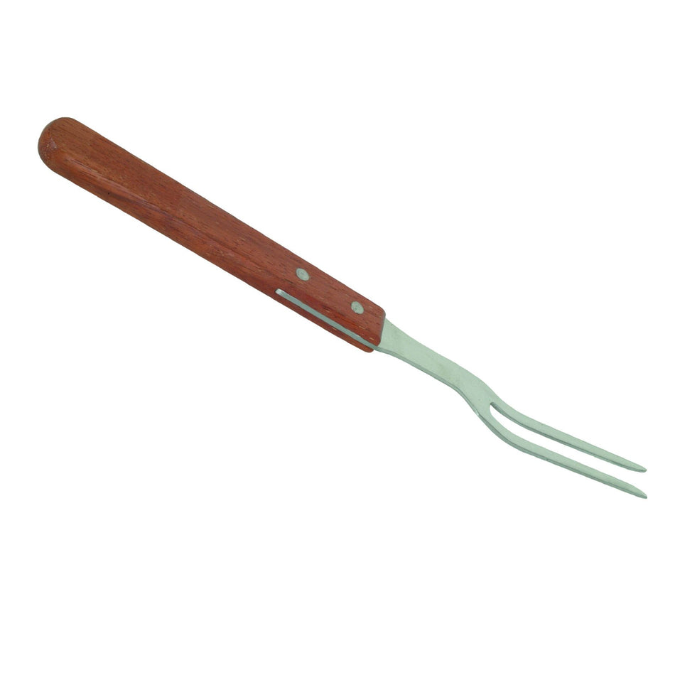 13" x 1" x 5/8", Pot Fork, Stainless Steel 2-Prong Fork with Long Wooden Riveted Handle