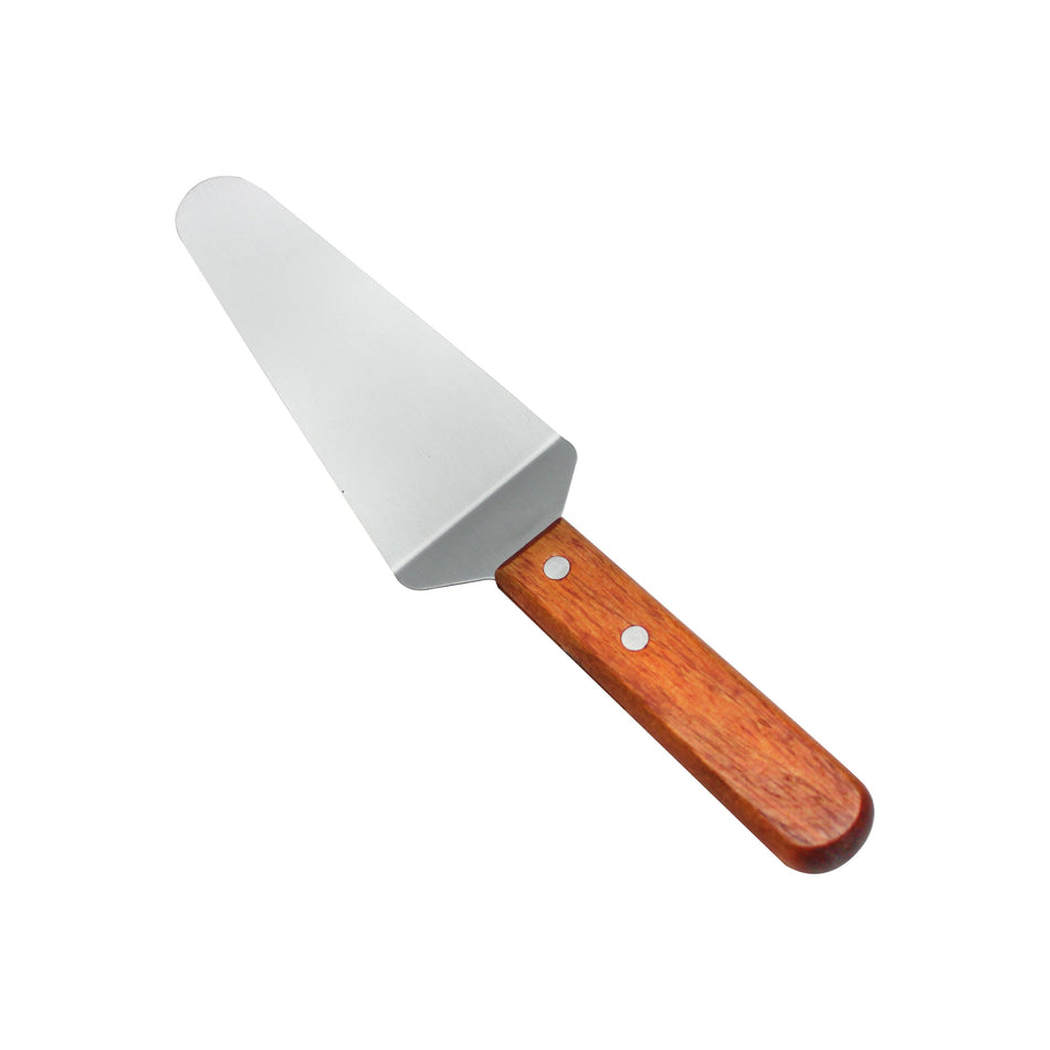 10-1/4" x 2-1/2" x 1-1/4" Pizza Server, 2-1/2" X 5" Blade Size, Stainless Steel Blade with Wooden Handle