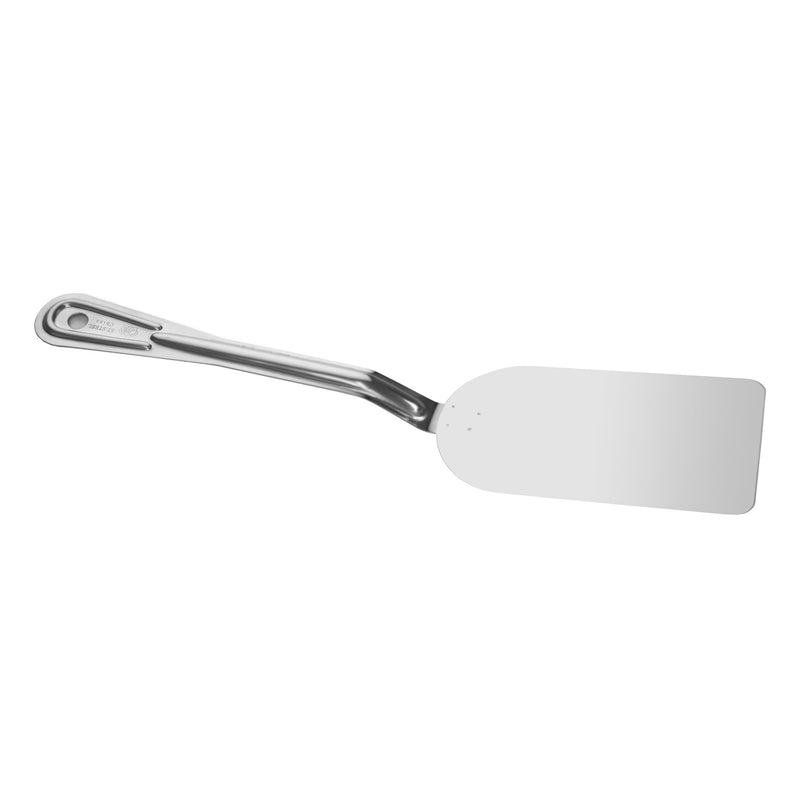Thunder Group 3" Solid Pancake Turner - Stainless Steel with Wood Handle