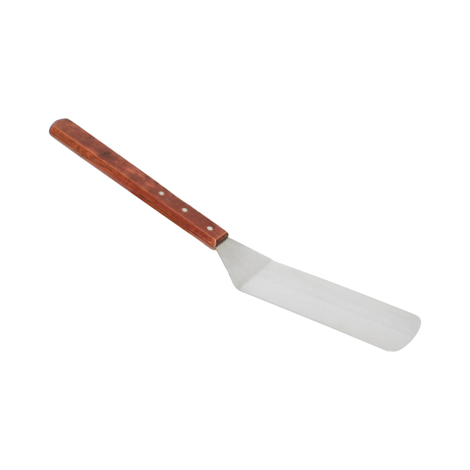 8" x 3" x 21", Solid Turner, Long, Stainless Steel with Wooden Handle