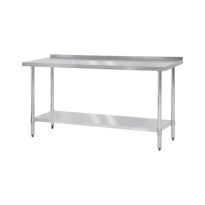 Thunder Group SLWT42472F4 72 Inch 18 Gauge Stainless Steel Work Table with Backsplash