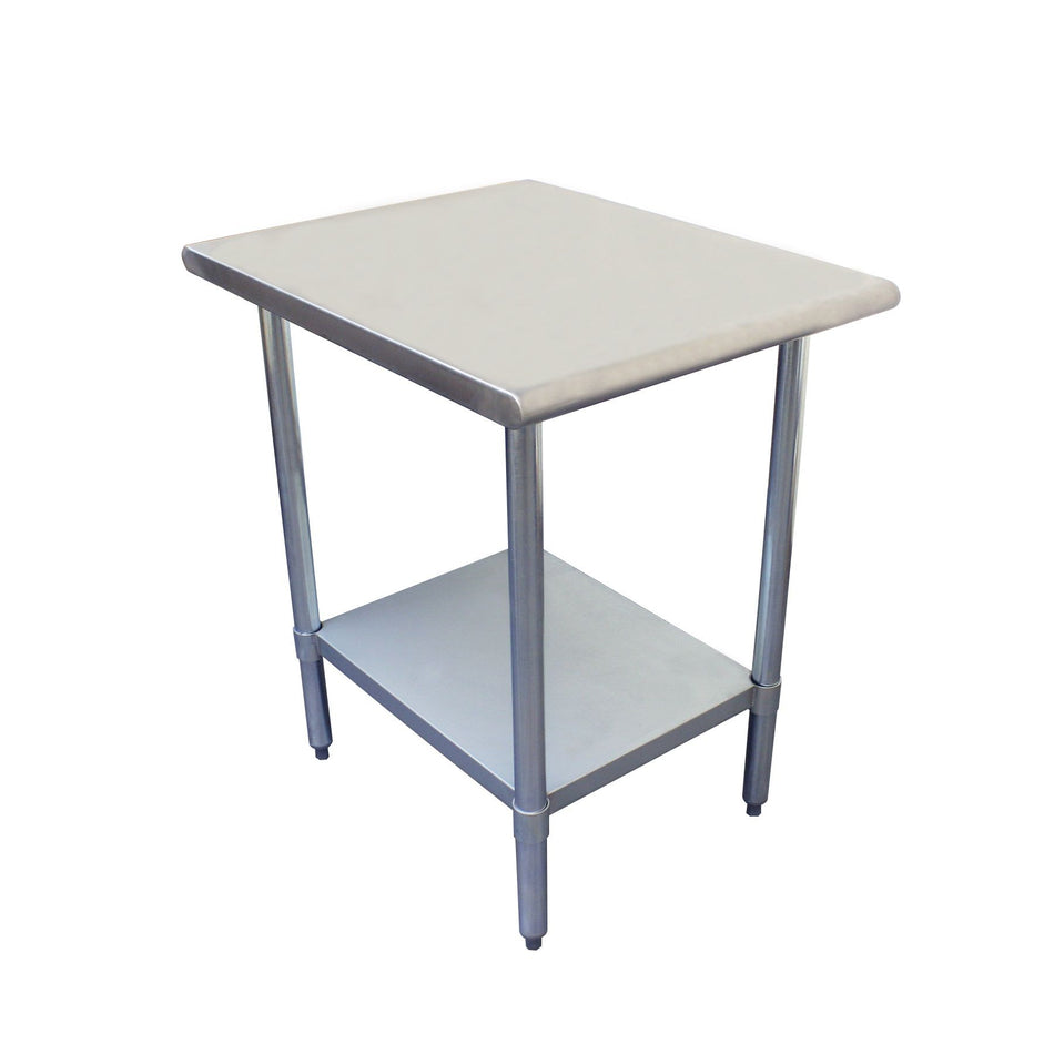 Thunder Group SLWT43030F 30 Inch Work Table 18 Gauge Stainless Steel Top with Adjustable Undershelf