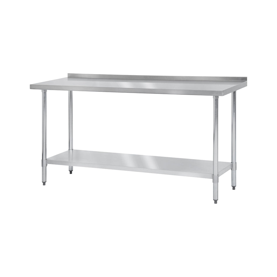 Thunder Group SLWT43048F4 48 Inch Flat Top Work Table 18 Gauge Stainless Steel with Backsplash