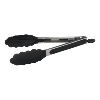 Winco UTS-9K 9 Inch Utility Tongs Locking Clip with Silicone Tips Stainless Steel