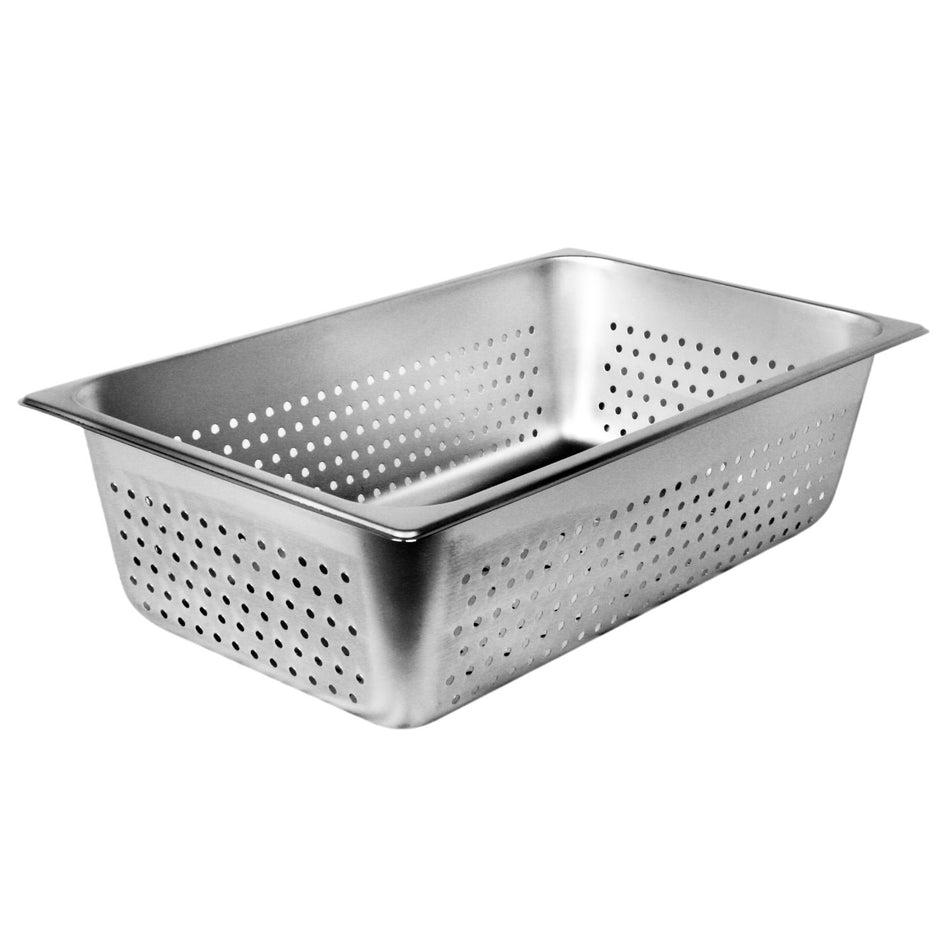 Full Size, 6" Deep, Perforated, Anti-Jam, Heavy-Duty, Stainless Steel 18-8, 304 Material, True 24 Gauge, Dishwasher Safe, No Microwave, Oven Safe, NSF