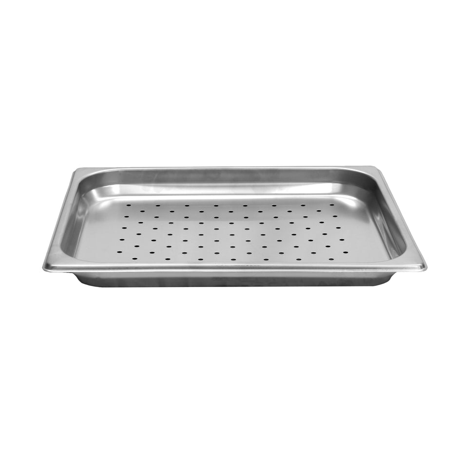 Half Size, 1-1/4" Deep, Perforated, Anti-Jam, Heavy-Duty, Stainless Steel 18-8, 304 Material, True 24 Gauge, Dishwasher Safe, No Microwave, Oven Safe, NSF