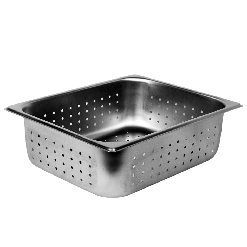 Half Size, 4" Deep, Perforated, Anti-Jam, Heavy-Duty, Stainless Steel 18-8, 304 Material, True 24 Gauge, Dishwasher Safe, No Microwave, Oven Safe, NSF