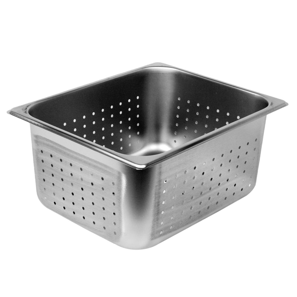 Half Size, 6" Deep, Perforated, Anti-Jam, Heavy-Duty, Stainless Steel 18-8, 304 Material, True 24 Gauge, Dishwasher Safe, No Microwave, Oven Safe, NSF