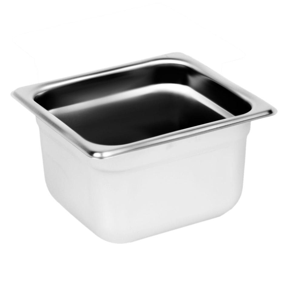 Sixth Size, 4" Deep, Anti-Jam, Heavy-Duty, Stainless Steel 18-8, 304 Material, True 24 Gauge, Dishwasher Safe, No Microwave, Oven Safe, NSF