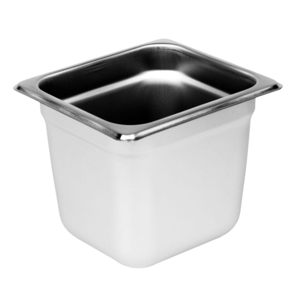 Sixth Size, 6" Deep, Anti-Jam, Heavy-Duty, Stainless Steel 18-8, 304 Material, True 24 Gauge, Dishwasher Safe, No Microwave, Oven Safe, NSF