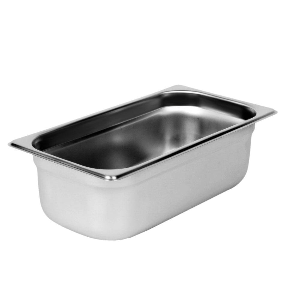 Third Size, 4" Deep, Anti-Jam, Heavy-Duty , Stainless Steel 18-8, 304 Material, True 25 Gauge, Dishwasher Safe, No Microwave, Oven Safe, NSF