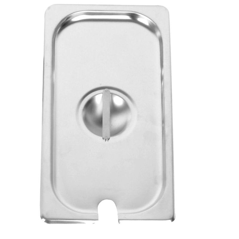 Thunder Group STPA5120CS 12 Inch Slotted Steam Table Pan Cover With Handle Stainless Steel