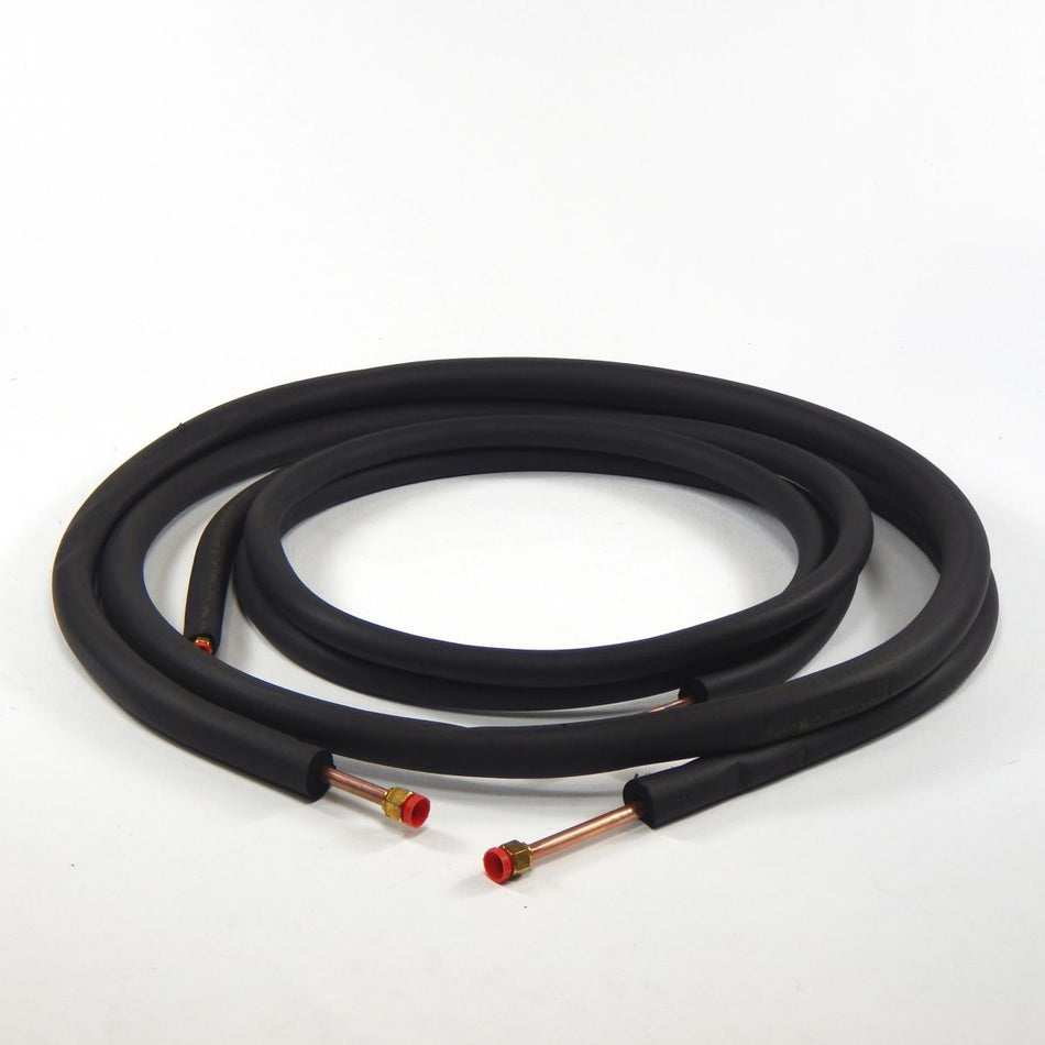 Streamline 40820150B3B6, 1/4 in x 1/2 in x 15 ft Mini Split Line Set, Insulated Copper Refrigerant Lines, 1/2 in Insulation on Both Lines