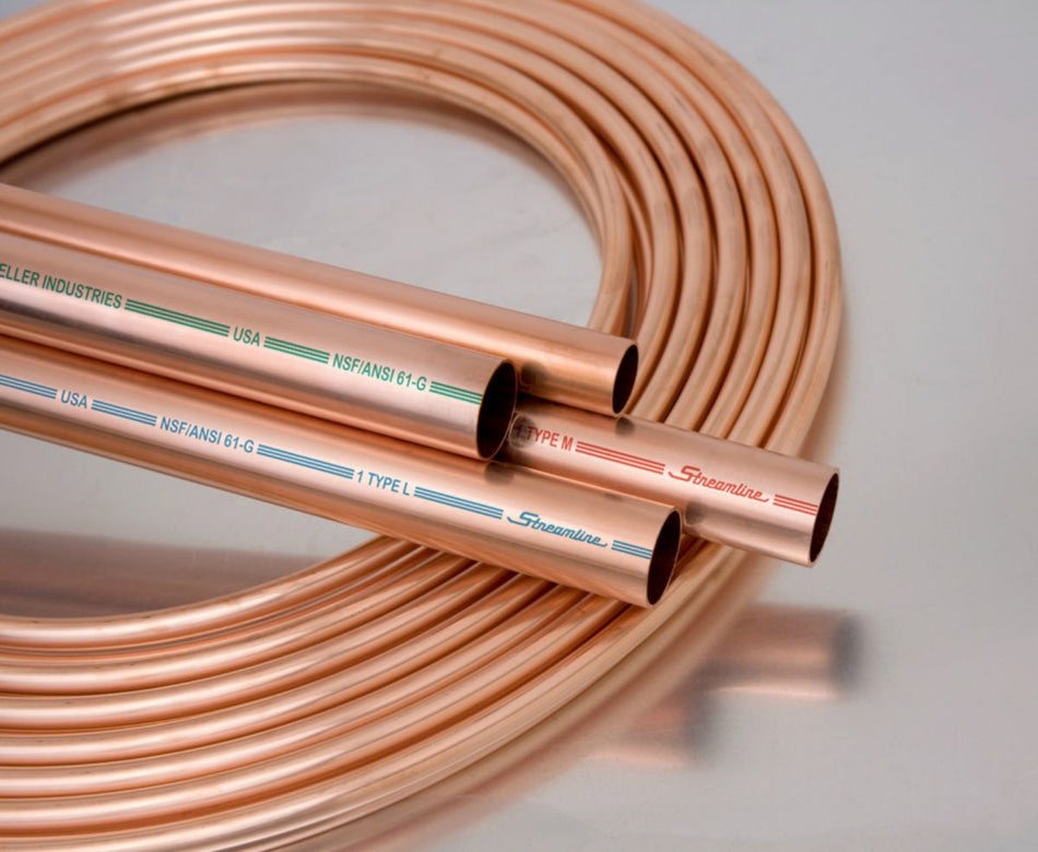 Streamline MH20020, 2 1/8 in OD Type M Hard Copper Pipe, 20 ft