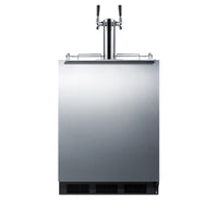 24" 2 Tap Kegerator with 5.5 cu. ft. Capacity, ADA Compliant, Interior CO2 Holder, Reversible Door, Adjustable Thermostat, Complete Tap Kit and Professional Handle in Stainless Steel SBC58BLBIADA