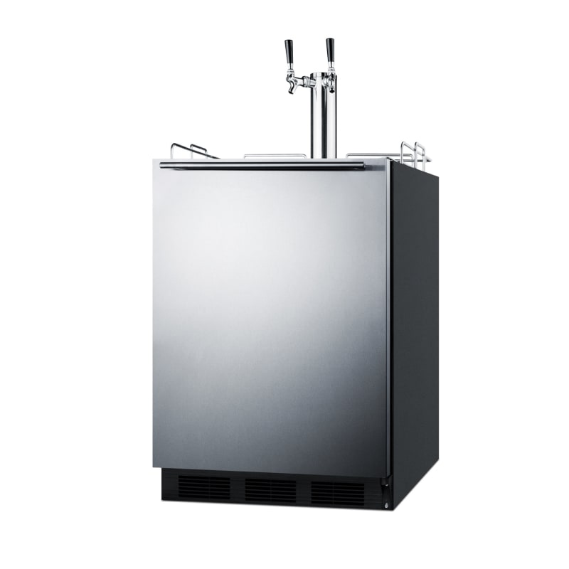 24" 2 Tap Kegerator with 5.5 cu. ft. Capacity, ADA Compliant, Interior CO2 Holder, Reversible Door, Adjustable Thermostat, Complete Tap Kit and Professional Handle in Stainless Steel SBC58BLBIADA