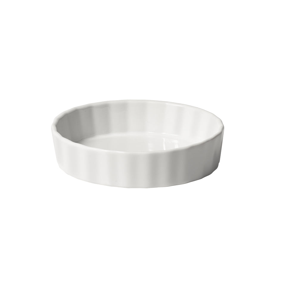 Winco QBD-55 Fluted Quiche Baking Dish, 5-1/2 oz., White Porcelain, 24 Pieces/Case